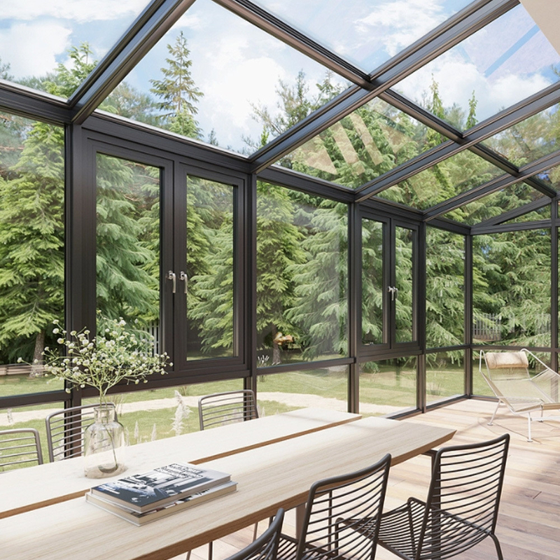 Level 8 Air Tightness Made Seamless Welded Thermal Break Windows For Hanging Curtains