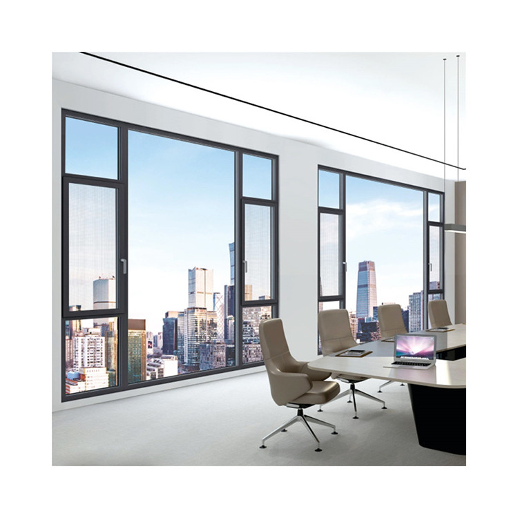 Hanging Curtain Type Welded Thermal Break Aluminum Window With Seamless Welding