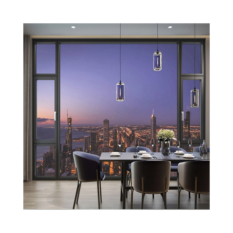 Hanging Curtain Type Welded Thermal Break Aluminum Window With Seamless Welding