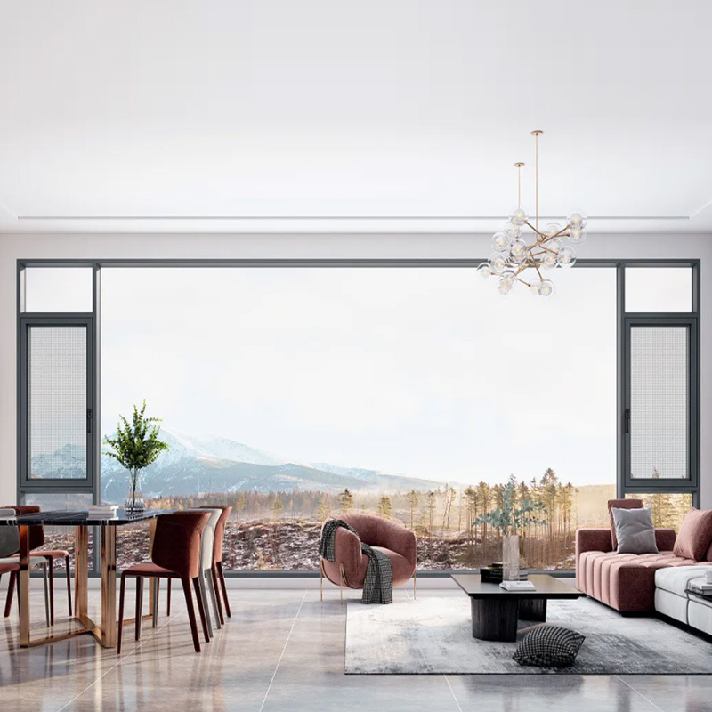 SKATE Original Hardware Broken Bridge Aluminum Profile Casement Windows For Products