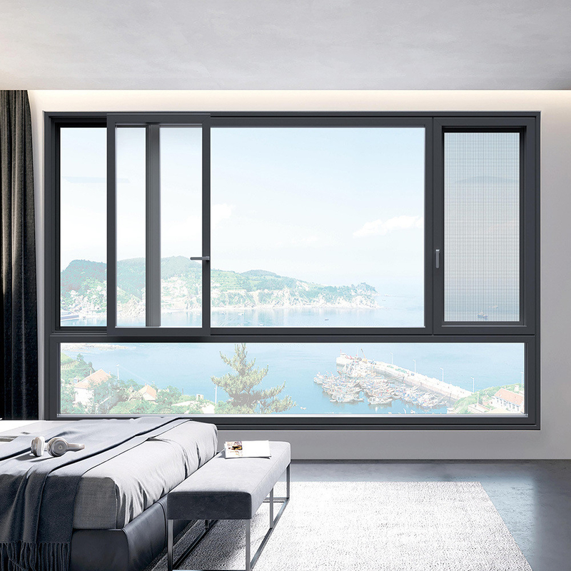 2.2 mm Wall Thickness Modern Style Double Glazed Glass Luxury Sliding Aluminum Window