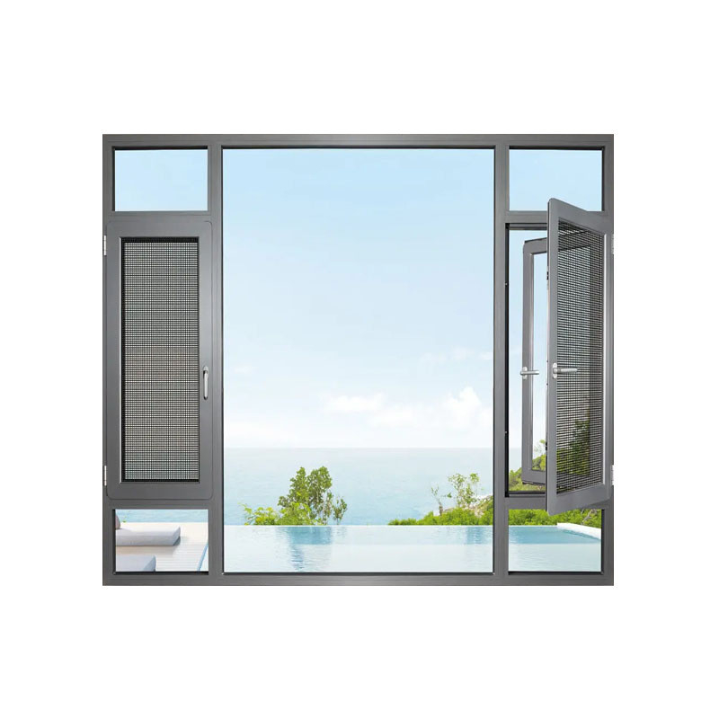 8-way Seal Aluminum Insulated Casement Windows for Villa Bedroom Designed by Experts