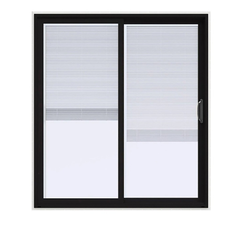 SKATE Aluminium Narrow Frame Glass Double Sliding Doors With Rolling Pull Opening Method
