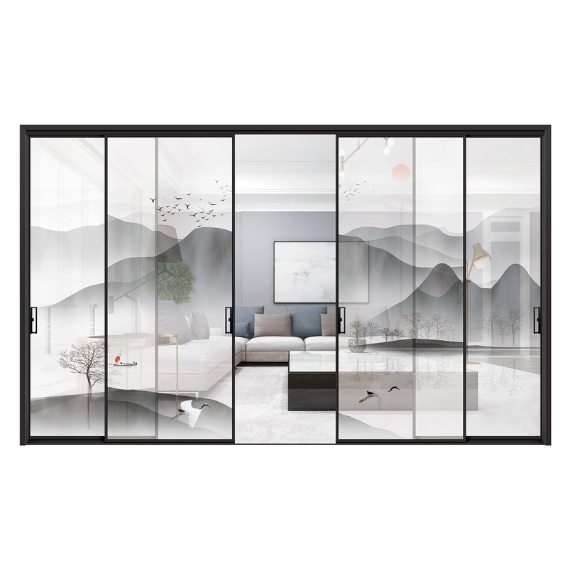 Ultra Narrow Frame Aluminium Sliding Doors With Heat Insulation Coefficient K Value ≤2.1