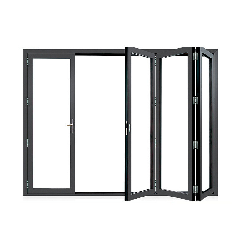 Aluminum Bi-Fold Doors with 1.4mm Wall Thickness and Rolling Pull Opening Method
