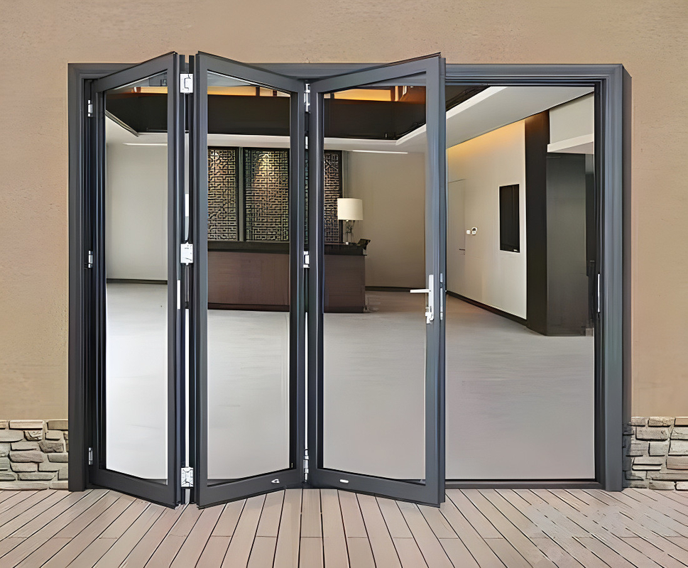 Aluminum Bi-Fold Doors with 1.4mm Wall Thickness and Rolling Pull Opening Method