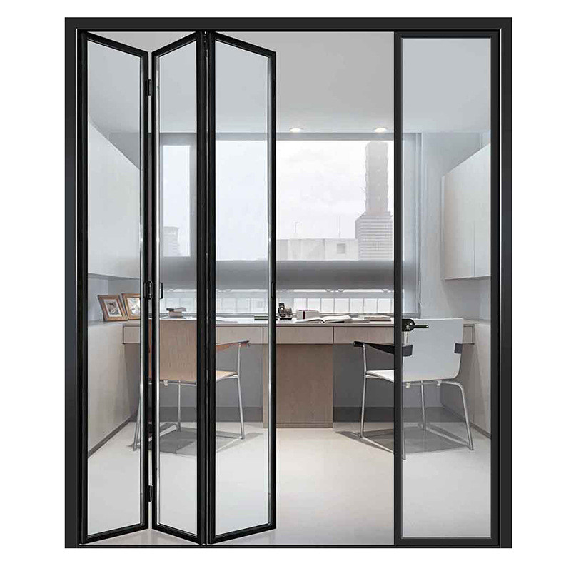 Aluminum Bi-Fold Doors with 1.4mm Wall Thickness and Rolling Pull Opening Method