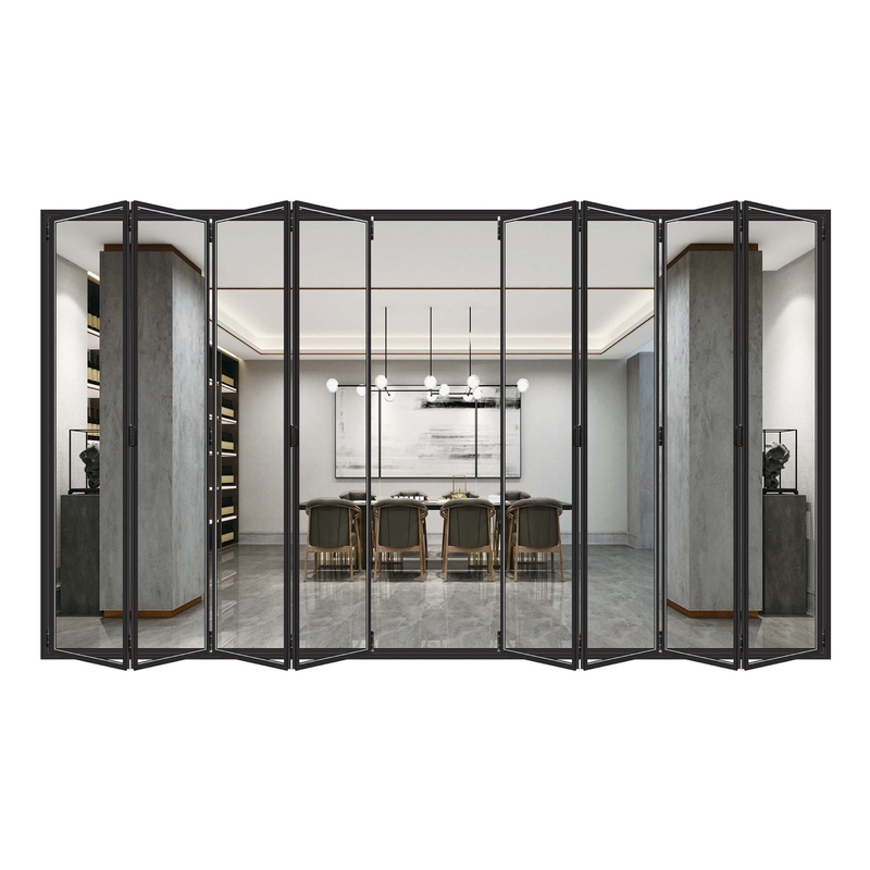 Aluminum Bi-Fold Doors with 1.4mm Wall Thickness and Rolling Pull Opening Method