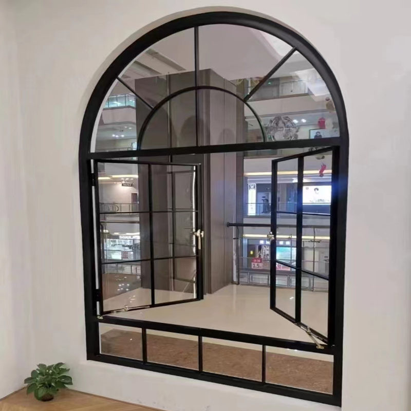 Custom Design Louver Curtain Type French Aluminium Window with Arch Door and Window