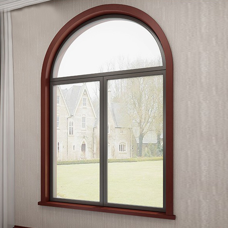 Custom Design Louver Curtain Type French Aluminium Window with Arch Door and Window