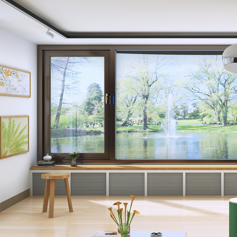 76mm Window Frame Aluminum Wall Thickness 1.8mm Smart Voice Windows Mobile Control Window