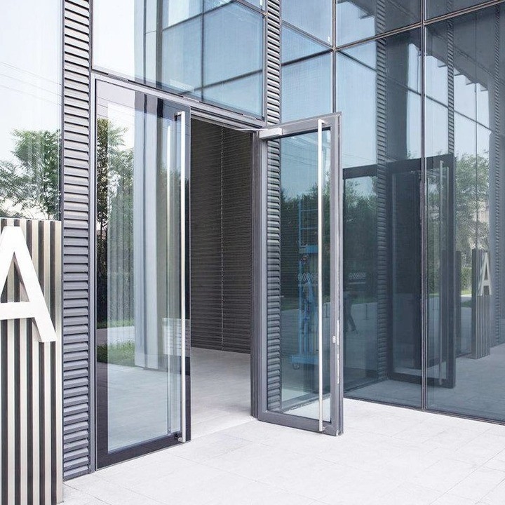 Finished Surface Thermal Break Aluminium Frameless Glass Door for Durable Performance