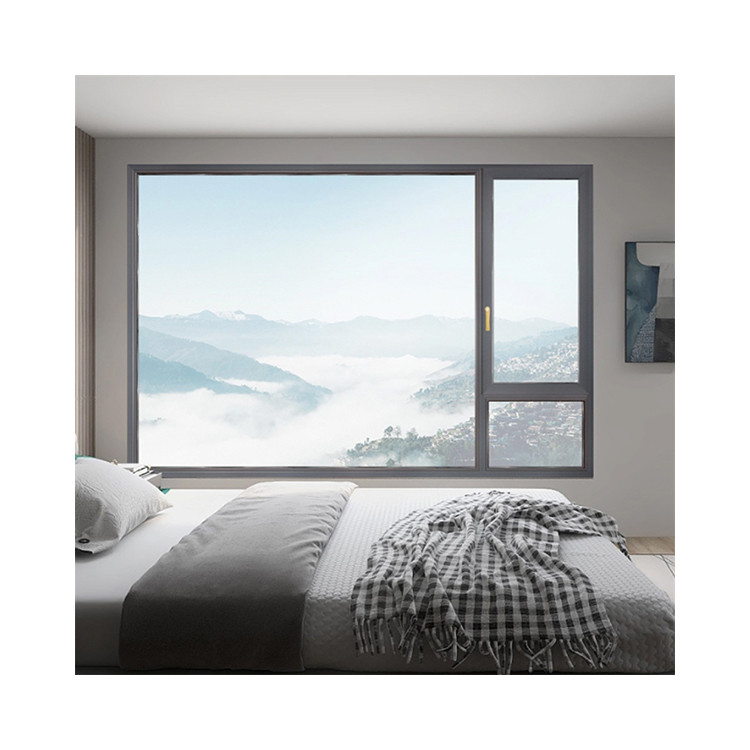 Water Tightness Level 6 SKATE 75 Casement Window with French Glass and Aluminum Frame