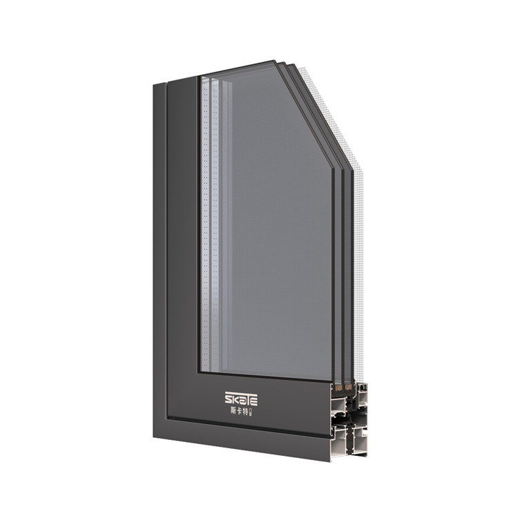 Water Tightness Level 6 SKATE 75 Casement Window with French Glass and Aluminum Frame
