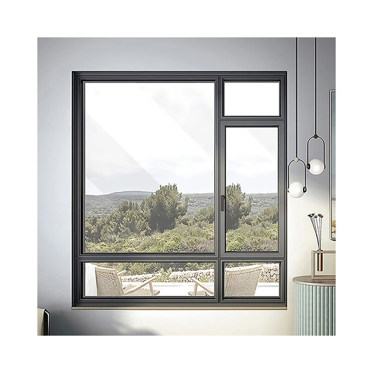 Custom Design Villa French Glass Windows with 35dB Sound Insulation and 14 Sealing Layers