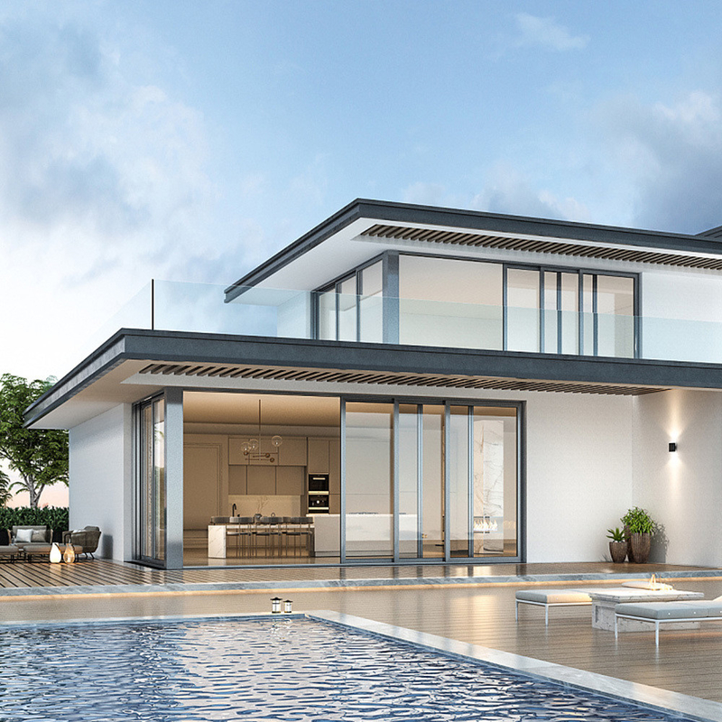 Modern SKATE 86 inswinging casement window for Villa House within Modern Design Style