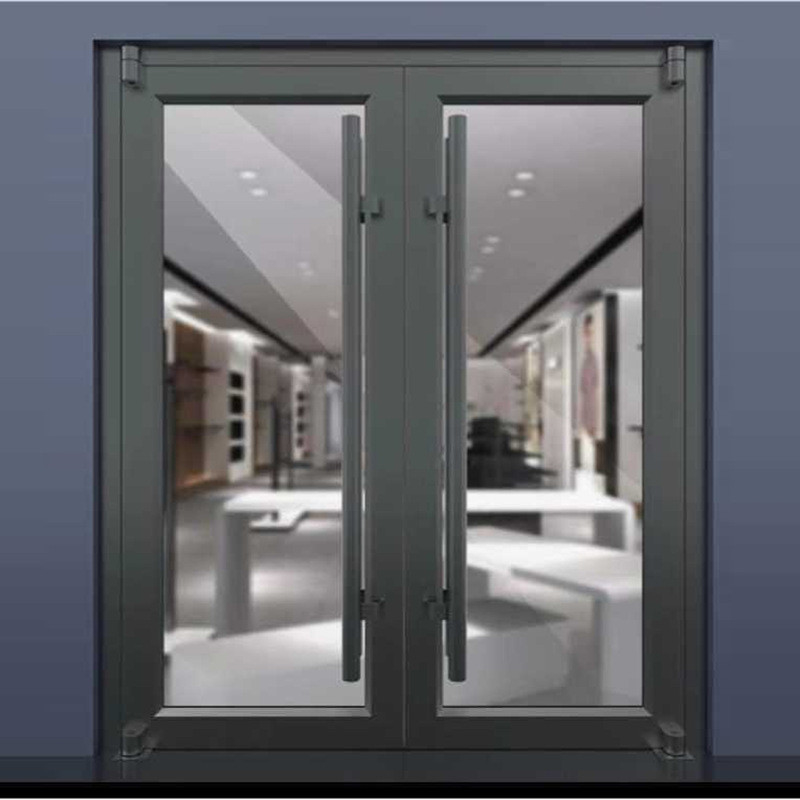 Design Finished Aluminium Spring Commercial Door at Good for Push and Pull Opening Method