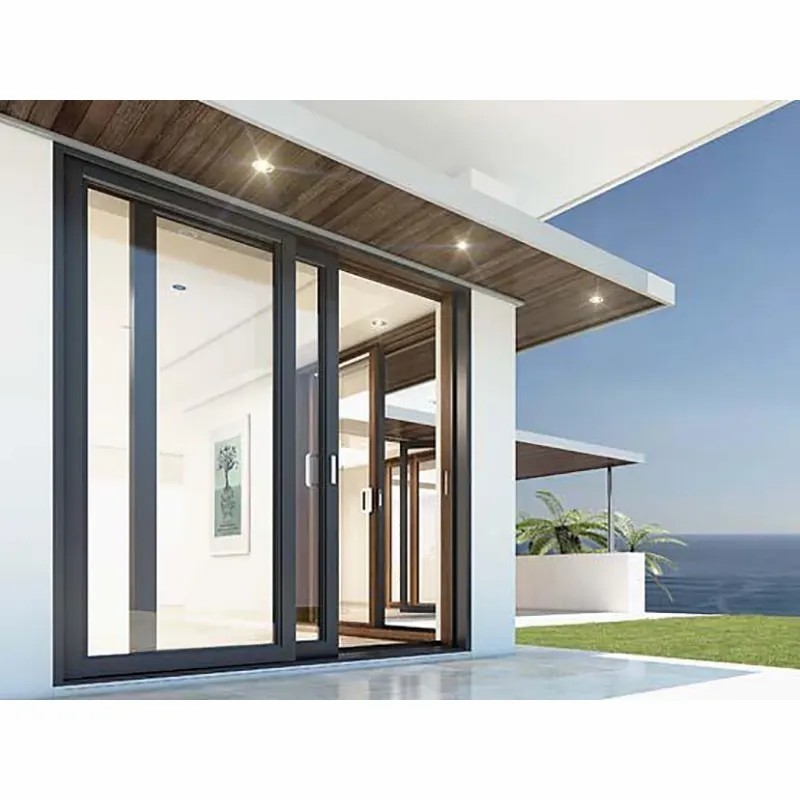 70mm Window Frame Width Aluminum Lift and Slide Door with Triplex Glass Upgrade Option