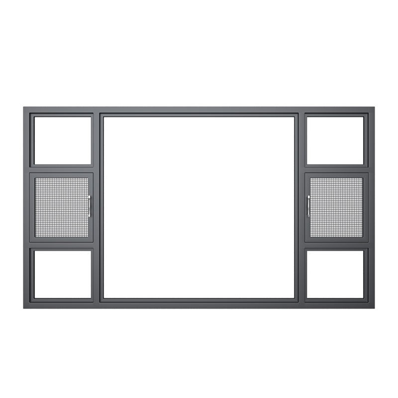 Level 6 Water Tightness Broken Bridge Aluminum Profile Casement Windows for End Buildings