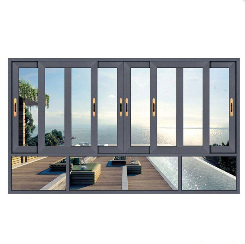 8-Way Seal Aluminum Three Track Sliding Windows 2.2 mm Wall Thickness Strong Designer Team