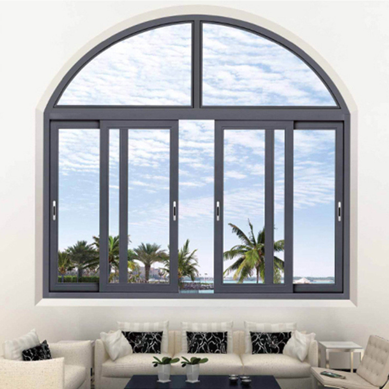 8-Way Seal Aluminum Three Track Sliding Windows 2.2 mm Wall Thickness Strong Designer Team