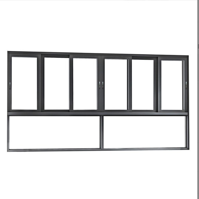 8-Way Seal Aluminum Three Track Sliding Windows 2.2 mm Wall Thickness Strong Designer Team