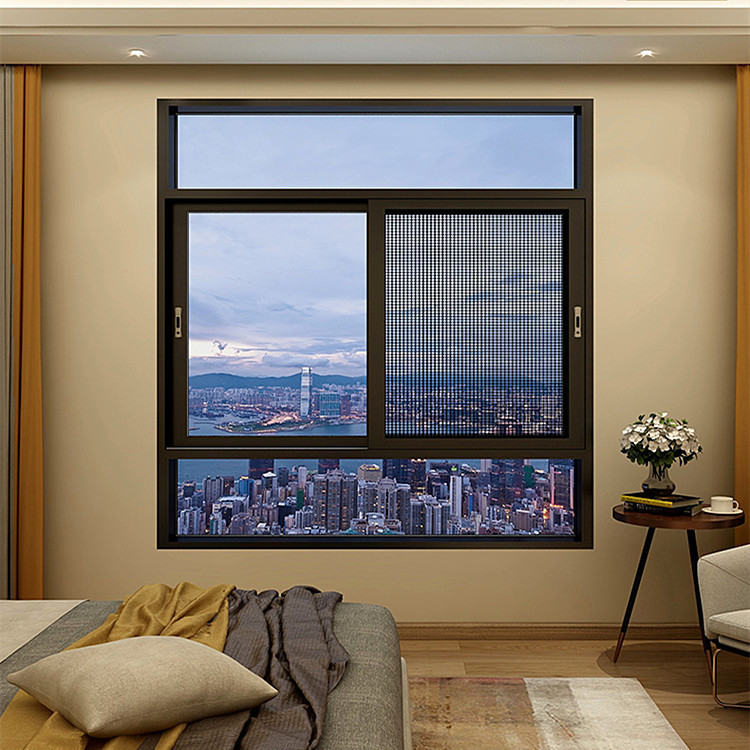 Advanced Production Facility 8-Way Seal Aluminum Sliding Windows with and Black Tint