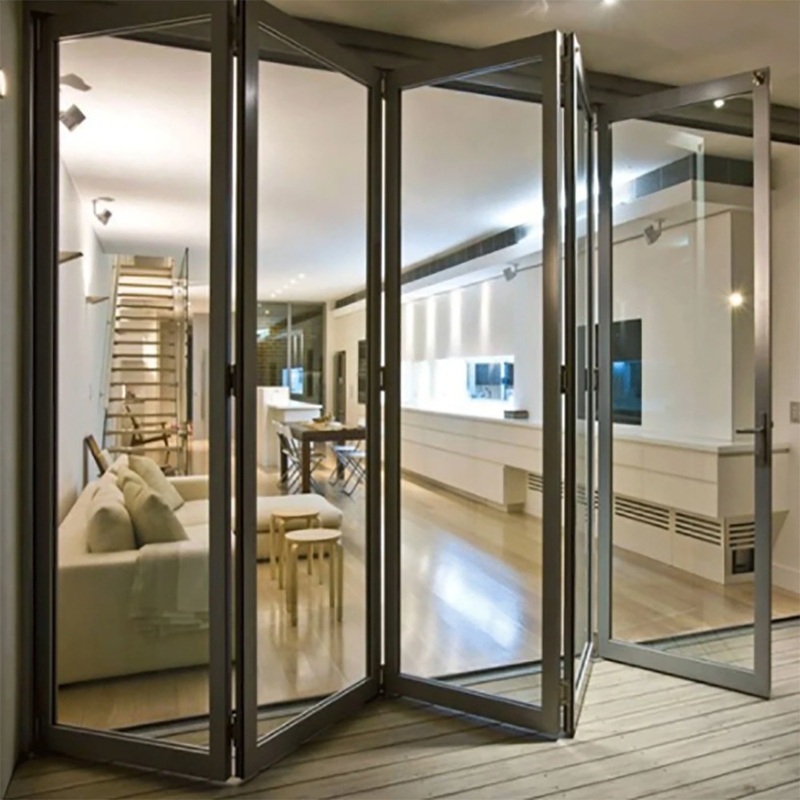 Residential Bi-Folding Doors Aluminium Frame With Triplex Glass Option And 70mm Width