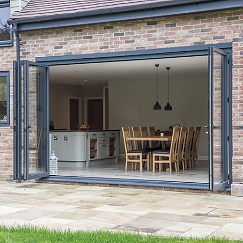 Residential Bi-Folding Doors Aluminium Frame With Triplex Glass Option And 70mm Width