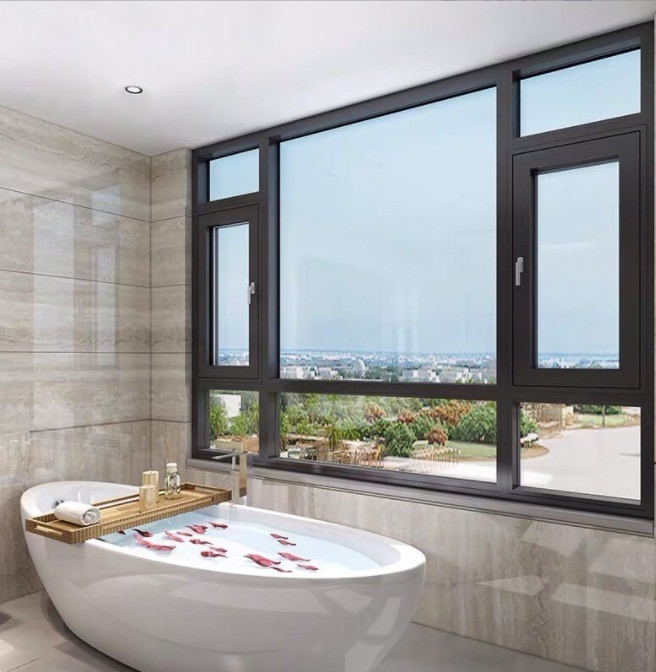Modern Design Style SKATE Original Hardware Aluminum Casement Windows for Custom Home