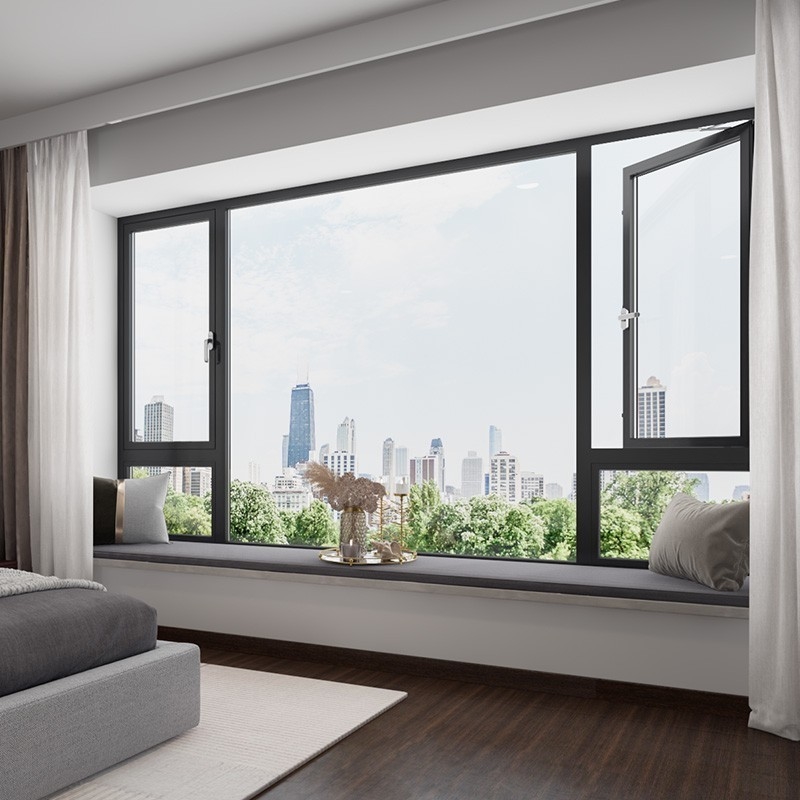 Modern Design Style SKATE Original Hardware Aluminum Casement Windows for Custom Home