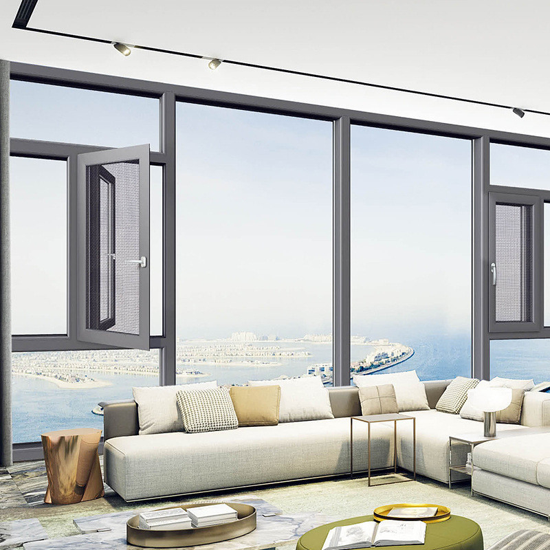 Modern Design Style SKATE Original Hardware Aluminum Casement Windows for Custom Home