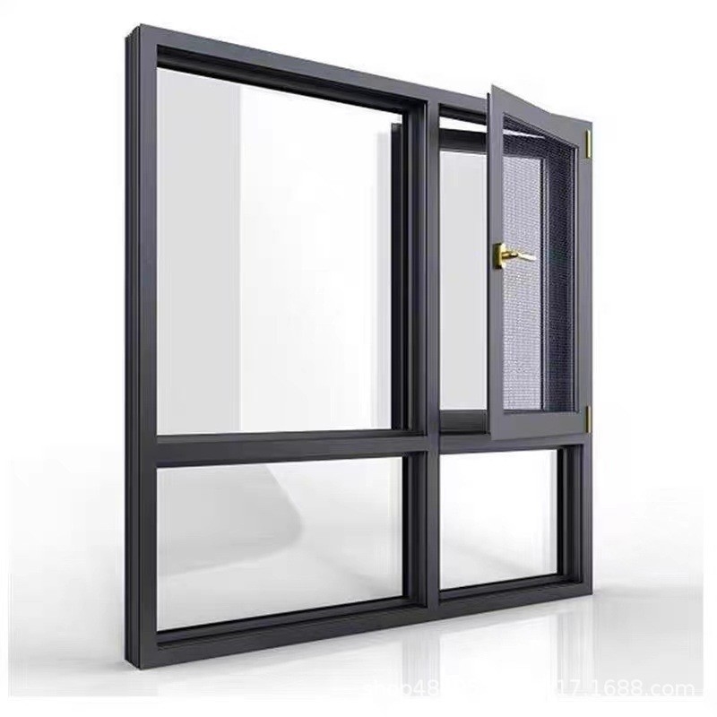 Level 6 Water Tightness Aluminum Horizontal Open Casement Windows for Folding Screen