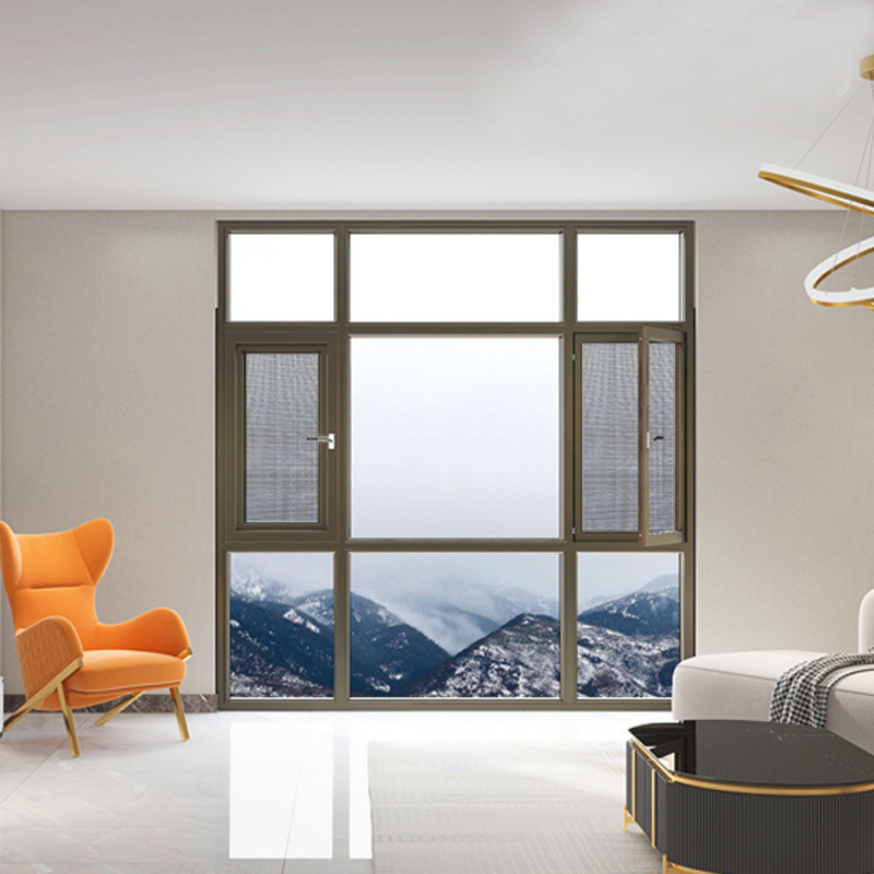 Level 6 Water Tightness Aluminum Horizontal Open Casement Windows for Folding Screen