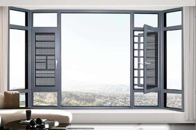 Level 6 Water Tightness Aluminum Horizontal Open Casement Windows for Folding Screen