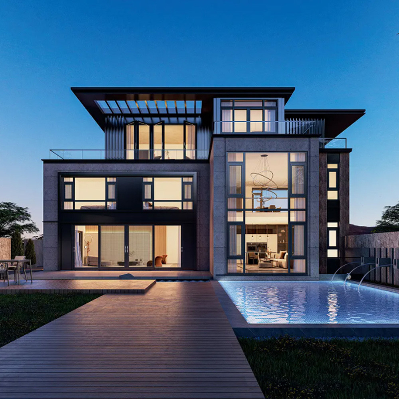 Horizontal Opening Thermal Break Aluminum Casement Windows for Standardized Production