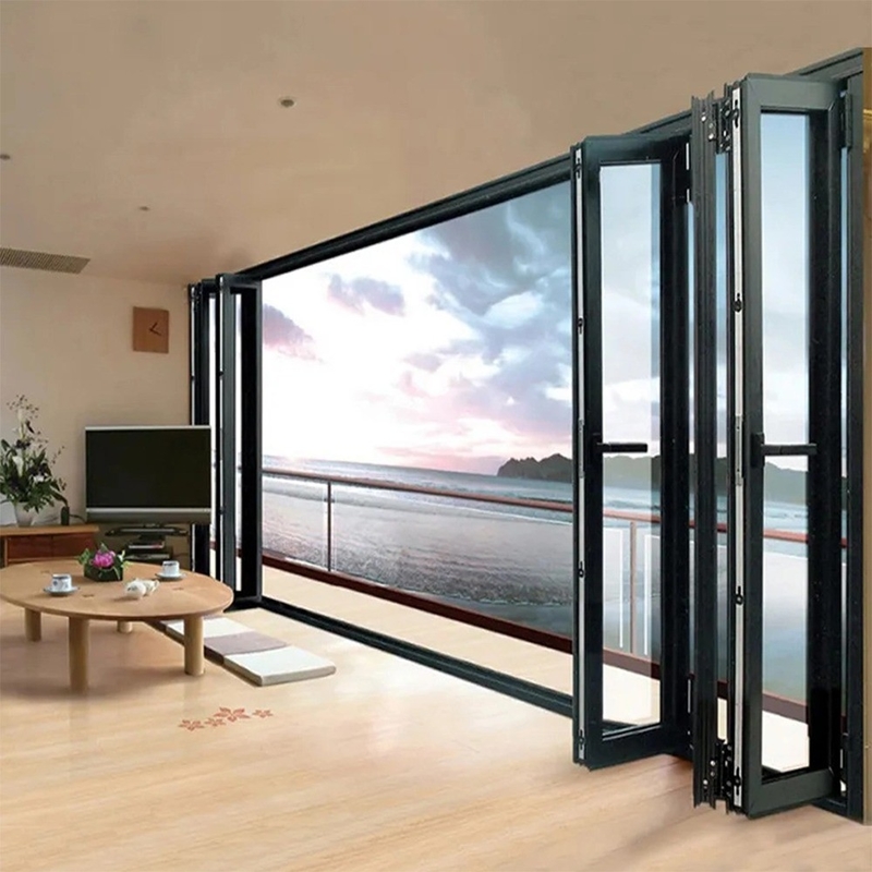 Aluminium Bi-fold Patio Folding Glass Doors Outswing Can Be Upgraded To Triplex Glass