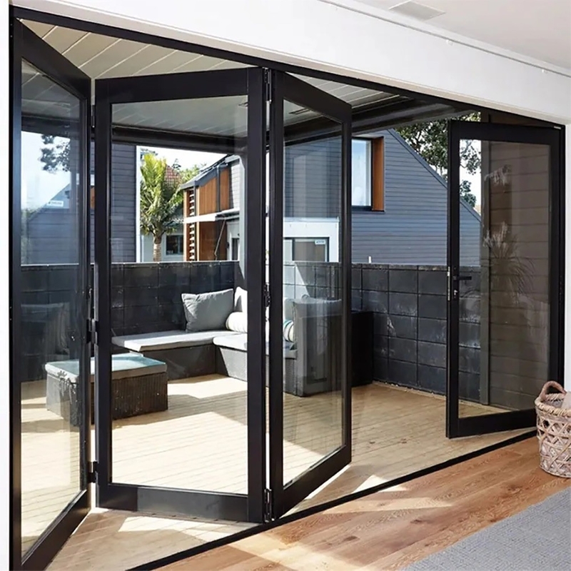 Aluminium Bi-fold Patio Folding Glass Doors Outswing Can Be Upgraded To Triplex Glass