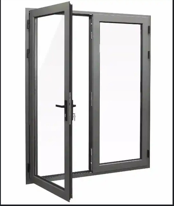 Minimalist Design Waterproof Aluminum Alloy Casement Doors For Swing Opening Method