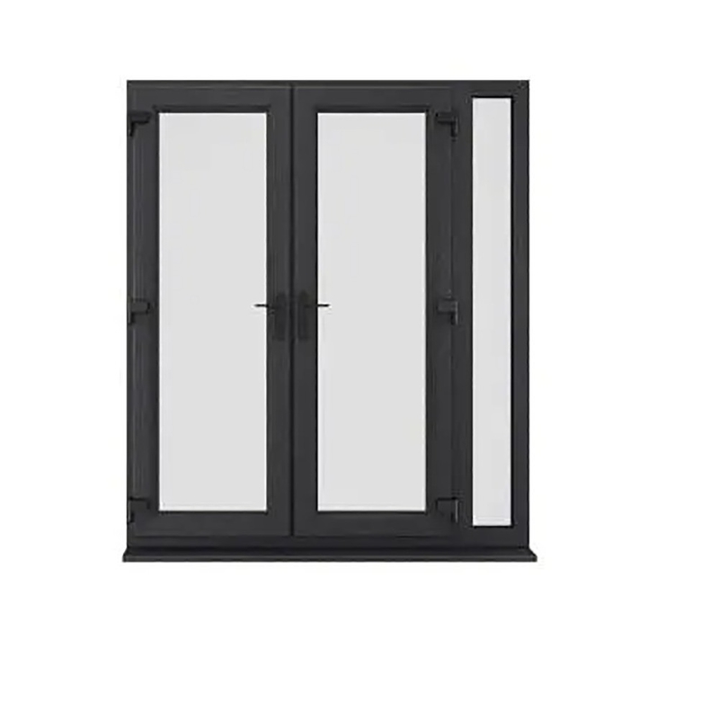 Push and Pull Opening Method SKATE Standard Slim Luxury Black Color Villa House Aluminum Casement Glass Doors