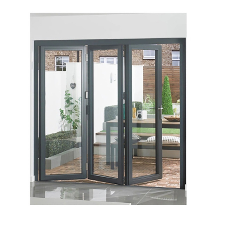 SKATE 6 Panels Black Aluminium Sliding Door with Heat Insulation Coefficient K Value ≤2.1
