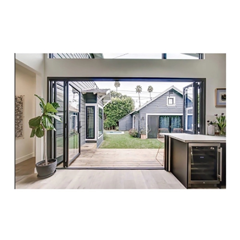 SKATE 6 Panels Black Aluminium Sliding Door with Heat Insulation Coefficient K Value ≤2.1