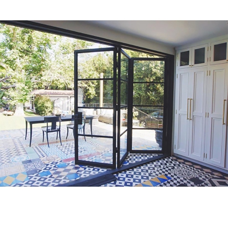 SKATE 6 Panels Black Aluminium Sliding Door with Heat Insulation Coefficient K Value ≤2.1