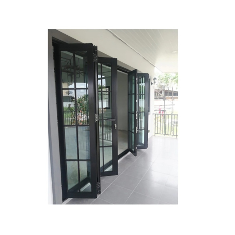 SKATE 6 Panels Black Aluminium Sliding Door with Heat Insulation Coefficient K Value ≤2.1