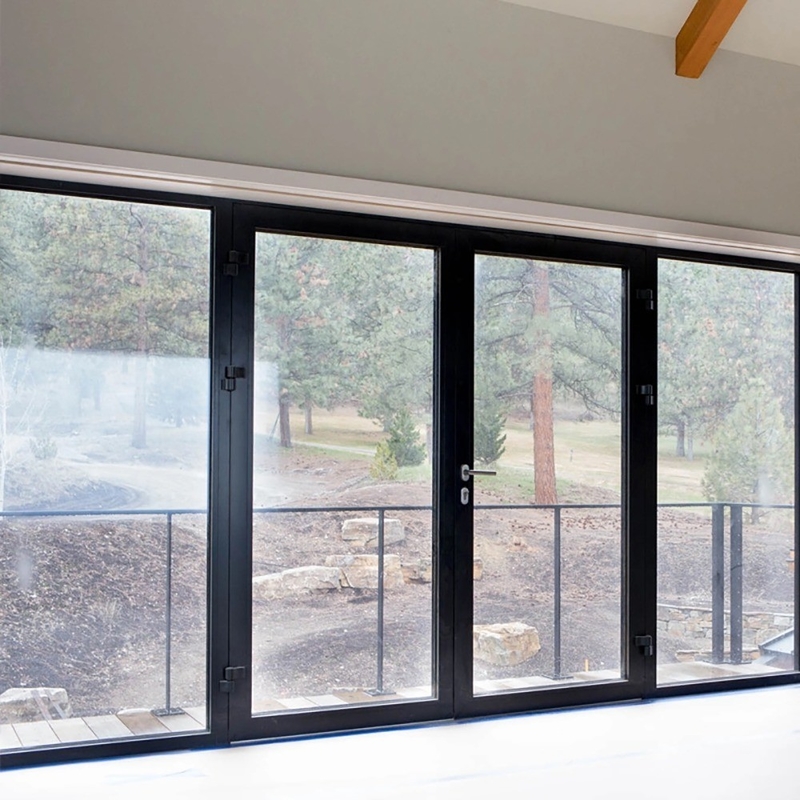 Custom High Wind Resistance Double Glass Aluminum Alloy Casement Doors for Home Office