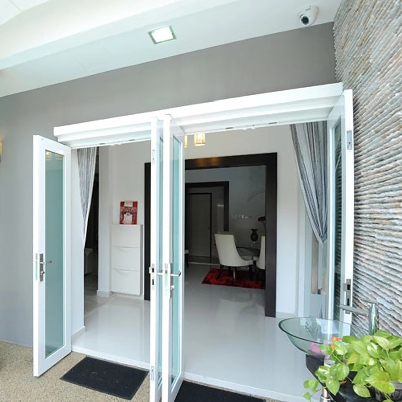 Custom High Wind Resistance Double Glass Aluminum Alloy Casement Doors for Home Office