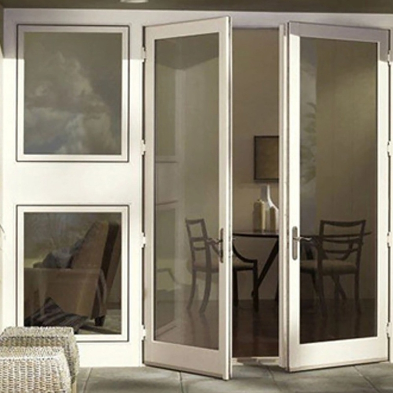 Custom High Wind Resistance Double Glass Aluminum Alloy Casement Doors for Home Office