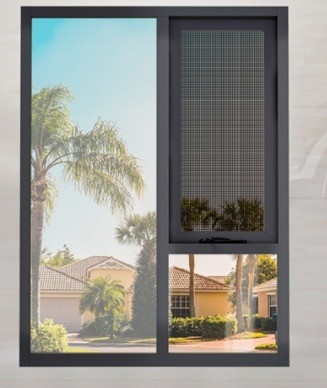 Level 8 Air Tightness Aluminum Top and Bottom Hung Windows for Hanging Curtain in Design