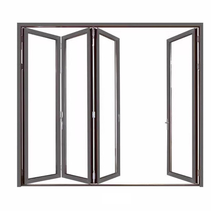 European Style Aluminum Balcony Glass Folding Door Good and for Triplex Glass Upgrade
