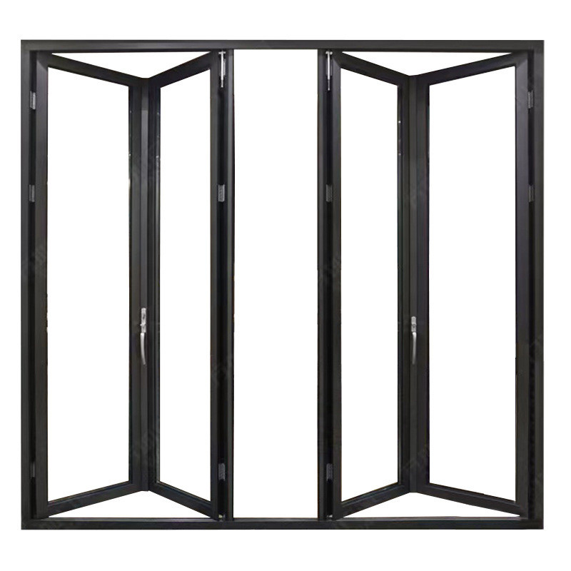 European Style Aluminum Balcony Glass Folding Door Good and for Triplex Glass Upgrade